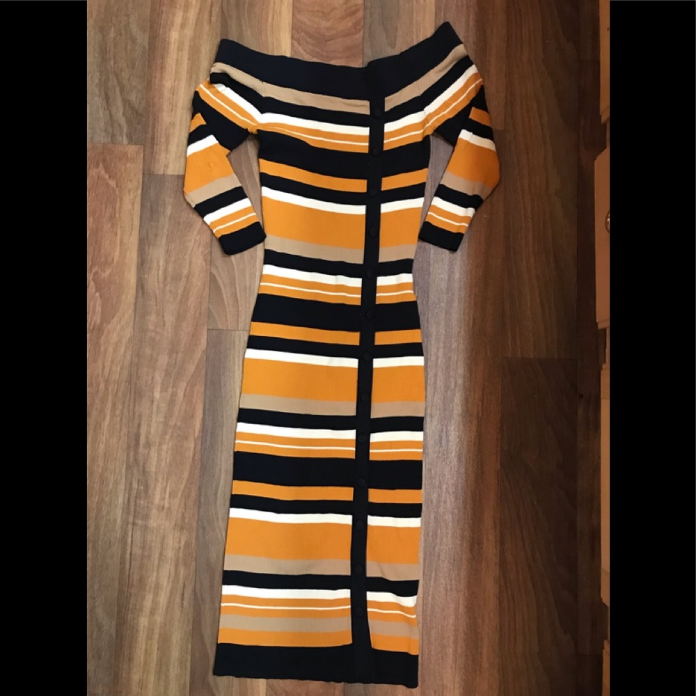 Beautiful Striped Off the Shoulders Sweater Dress!! Never Worn!